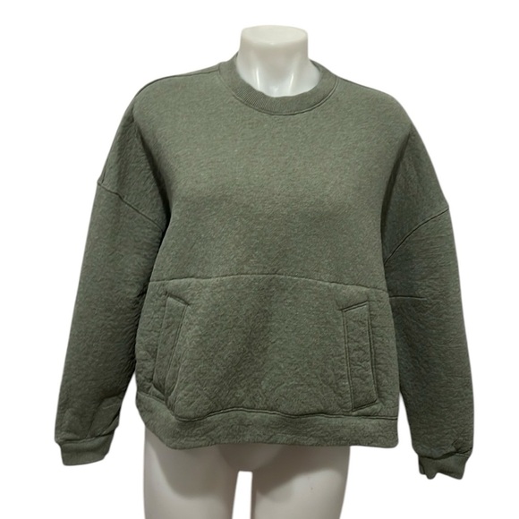 Lunya Restore double faced crew sweatshirt in humble green size XS/S - Picture 2 of 8